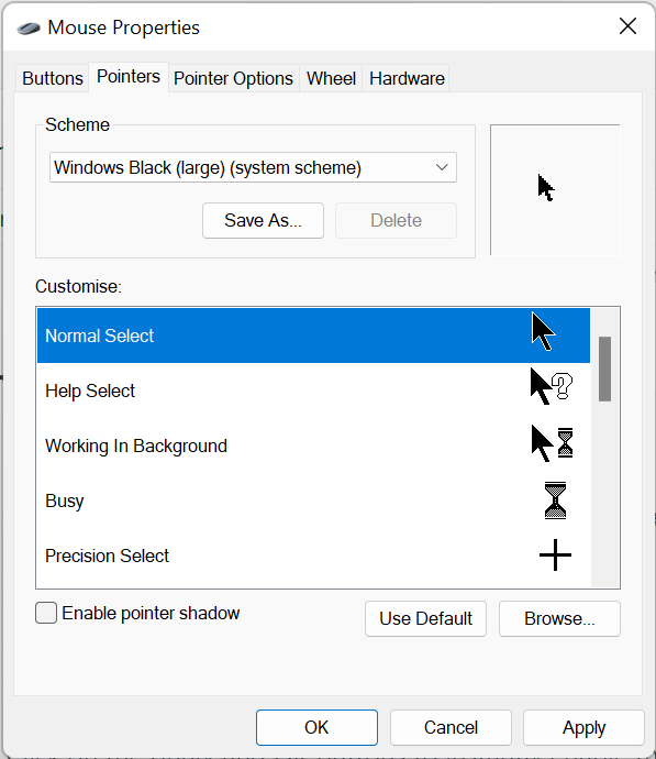 How to Change Mouse Cursor in Windows 11